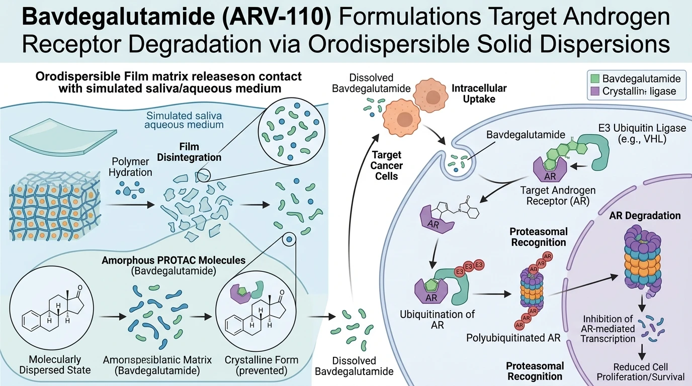 Schematic diagram of Androgen Receptor signaling pathway showing targeted proteasomal degradation mediated by PROTAC molecules