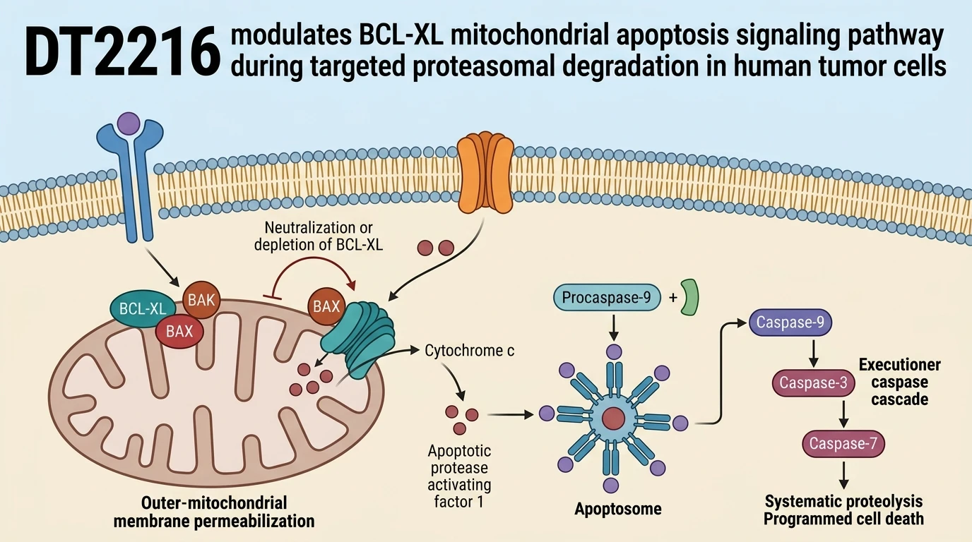 DT2216 modulates BCL-XL mitochondrial apoptosis signaling pathway during targeted proteasomal degradation in human tumor cells
