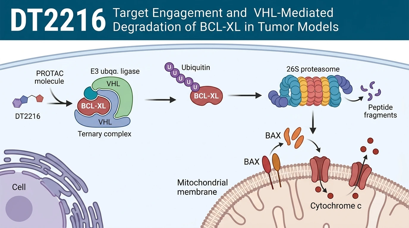 Schematic illustration of BCL-XL mitochondrial apoptosis pathway during VHL-mediated degradation in cancer cells